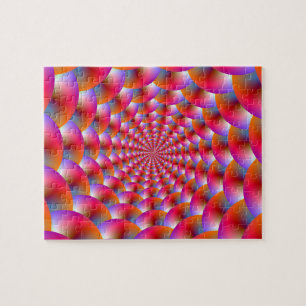 Puzzelspiraal van bollen in roze en Violet Legpuzzel