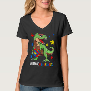Puzzelstuk Autisme T Rex Dinosaur Omarm Verschil T-shirt