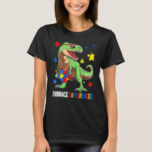 Puzzelstuk Autisme T Rex Dinosaur Omarm Verschil T-shirt