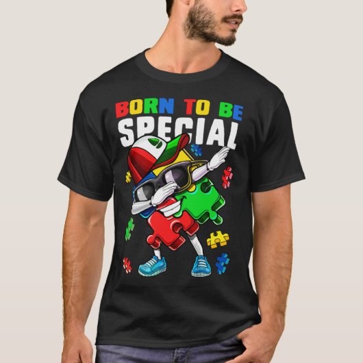 Puzzelstuk Geboren Om Speciaal Te Zijn Autisme Bew T-shirt (Voorkant)