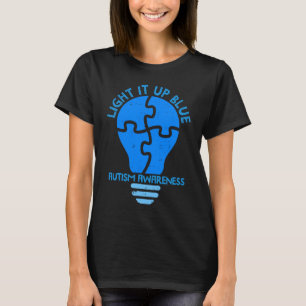 Puzzelstuk Licht Het Blauwe Autismebewustzijn Op T-shirt