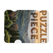 "Puzzelstuk" Natuur Berg & Bos Magneet (Horizontaal)