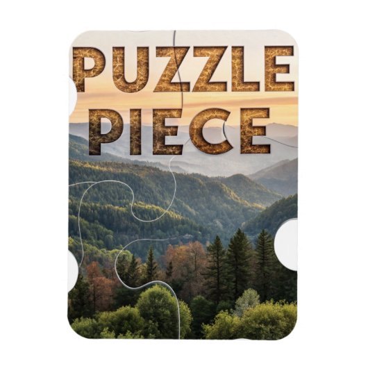 "Puzzelstuk" Natuur Berg & Bos Magneet (Verticaal)