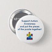 puzzelstuk, ondersteuning van Autisme Awarenessand Ronde Button 5,7 Cm (Voorkant /achterkant)