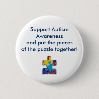 puzzelstuk, ondersteuning van Autisme Awarenessand Ronde Button 5,7 Cm