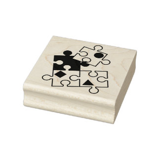 puzzelstuk rubberstempel