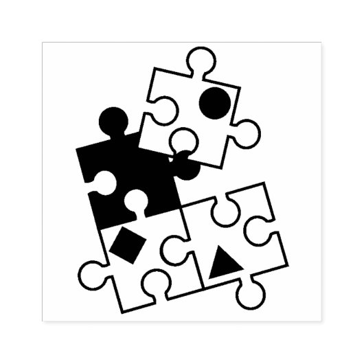 puzzelstuk rubberstempel (Afrduk)