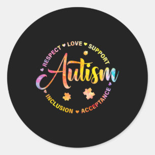 Puzzelstuk Spelen Tennis Autisme Bewustzijn Sport Ronde Sticker