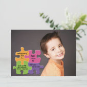 Puzzelstukfoto-uitnodiging Kaart (Staand voorkant)