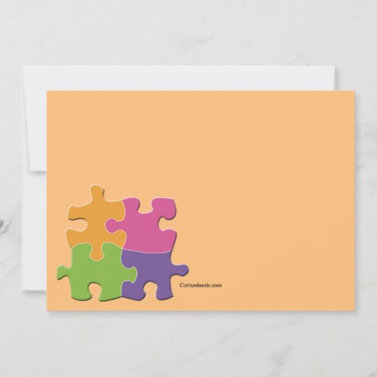 Puzzelstukfoto-uitnodiging Kaart (Achterkant)