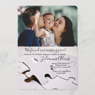 Puzzelstukfoto-uitnodiging Kaart