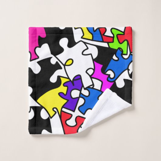 puzzelstukjes bad handdoek (Wasdoekje)