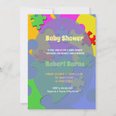 Puzzelstukjes Boy Baby shower Kaart (Voorkant)