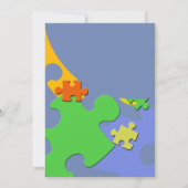 Puzzelstukjes Boy Baby shower Kaart (Achterkant)