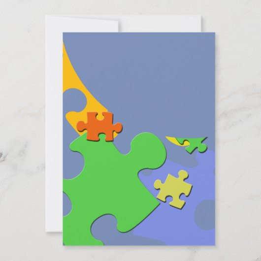 Puzzelstukjes Boy Baby shower Kaart (Achterkant)