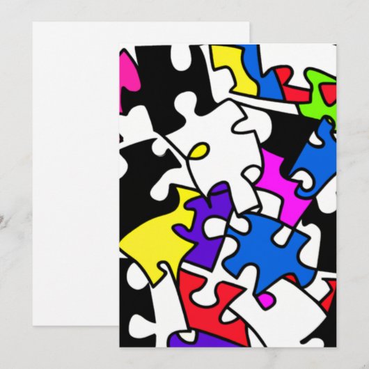 puzzelstukjes feestdagenkaart (Voorkant / Achterkant)