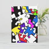 puzzelstukjes feestdagenkaart (Staand voorkant)