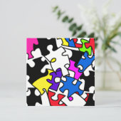 puzzelstukjes feestdagenkaart (Staand voorkant)