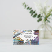 Puzzelstukjes gepersonaliseerd visitekaartje (Staand voorkant)