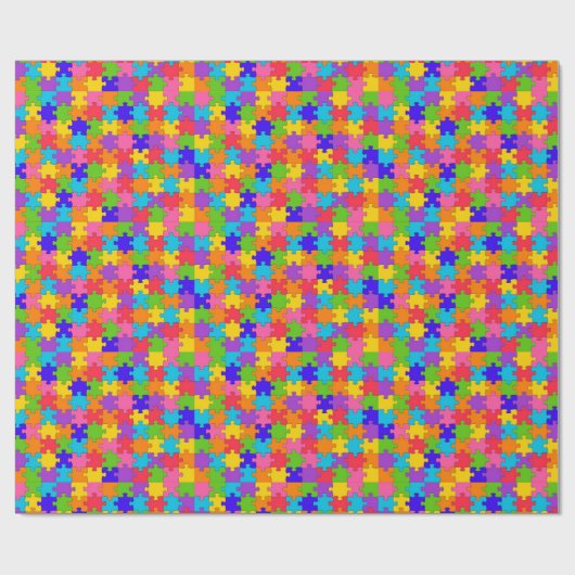 Puzzelstukjes geschenkverpakking cadeaupapier (Vlak)