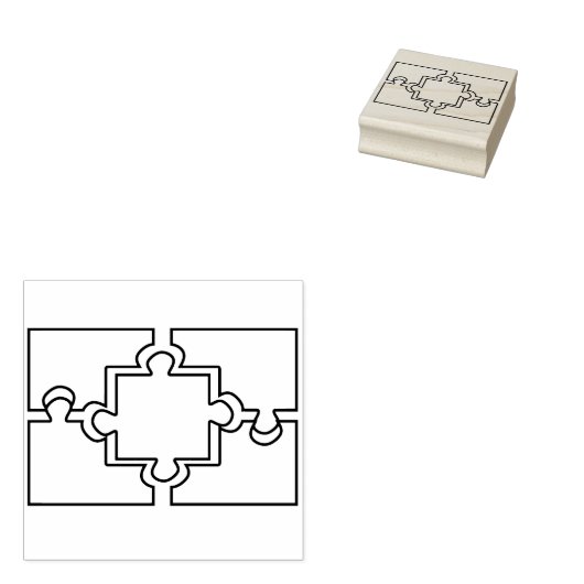 puzzelstukjes kunststempel rubberstempel (Gestempeld)