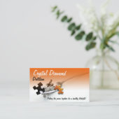 puzzelstukjes op bedrijfswinsten uit vork visitekaartje (Staand voorkant)