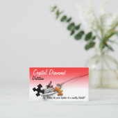 puzzelstukjes op professionele beroepen in de vork visitekaartje (Staand voorkant)