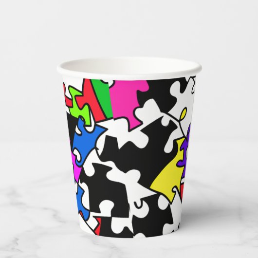 puzzelstukjes papieren bekers (Achterkant)