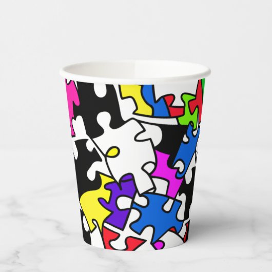 puzzelstukjes papieren bekers (Links)