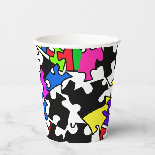puzzelstukjes papieren bekers (Voorkant)