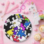 puzzelstukjes papieren bordje (Feest)