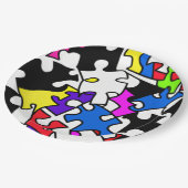 puzzelstukjes papieren bordje (Gekanteld)