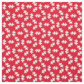 Puzzelstukjes rood en wit stof (Swatch)