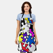 puzzelstukjes schort (Gedragen)