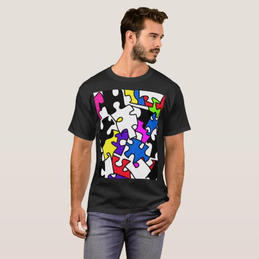 puzzelstukjes t-shirt (Voorkant volledig)