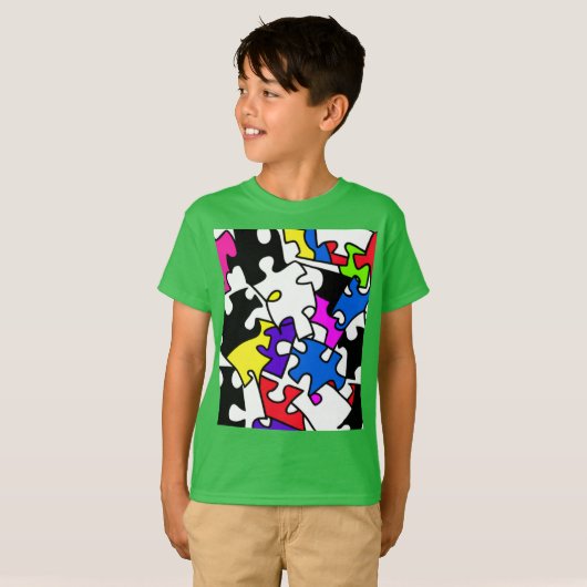 puzzelstukjes t-shirt (Voorkant volledig)