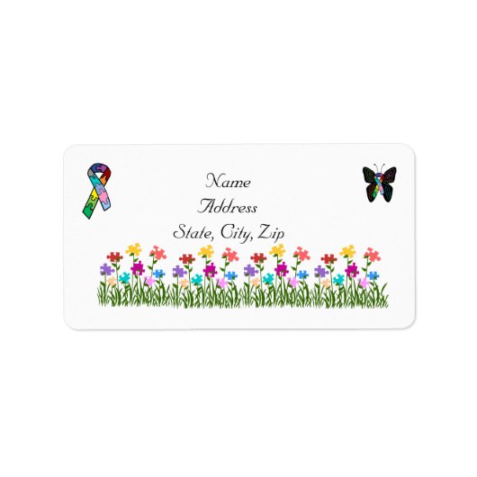 puzzelstukjes tuinAdresetiketten Etiket (Voorkant)