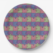 Puzzelstukjes Verlosdag Puzzels Papieren Bordje (Voorkant)