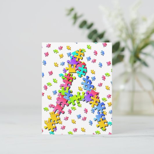 Puzzelstukken - A Briefkaart (Staand voorkant)