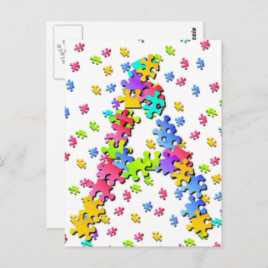 Puzzelstukken - A Briefkaart (Voorkant / Achterkant)