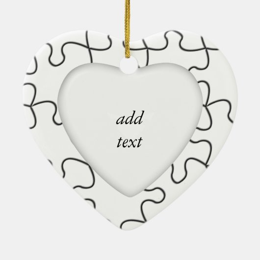 Puzzelstukken (achtergrondkleur of Afbeelding toev Keramisch Ornament (Achterkant)