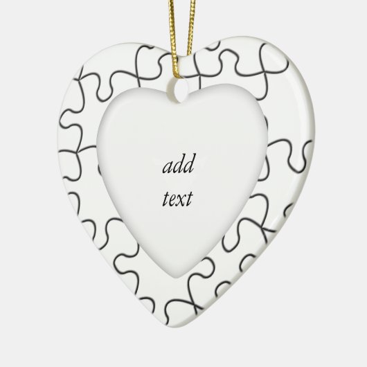 Puzzelstukken (achtergrondkleur of Afbeelding toev Keramisch Ornament (Links)