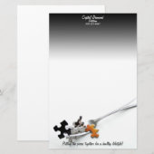 Puzzelstukken en vork briefpapier (Voorkant / Achterkant)