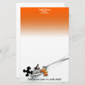 Puzzelstukken en vork briefpapier (Voorkant / Achterkant)