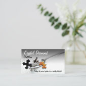 Puzzelstukken en vork visitekaartje (Staand voorkant)