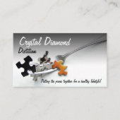 Puzzelstukken en vork visitekaartje (Voorkant)