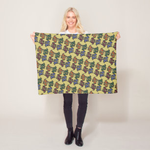 Puzzelstukken Fleece Dekbed Deken