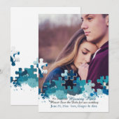Puzzelstukken Foto Save the Date Aankondiging (Voorkant / Achterkant)