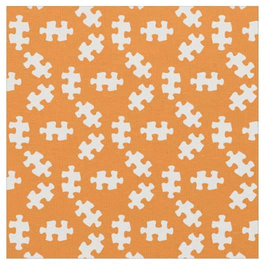 Puzzelstukken Oranje en wit Stof (Close Up)