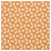 Puzzelstukken Oranje en wit Stof (Swatch)